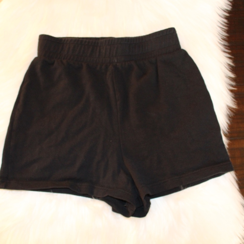 Zara, black elastic waistband short......